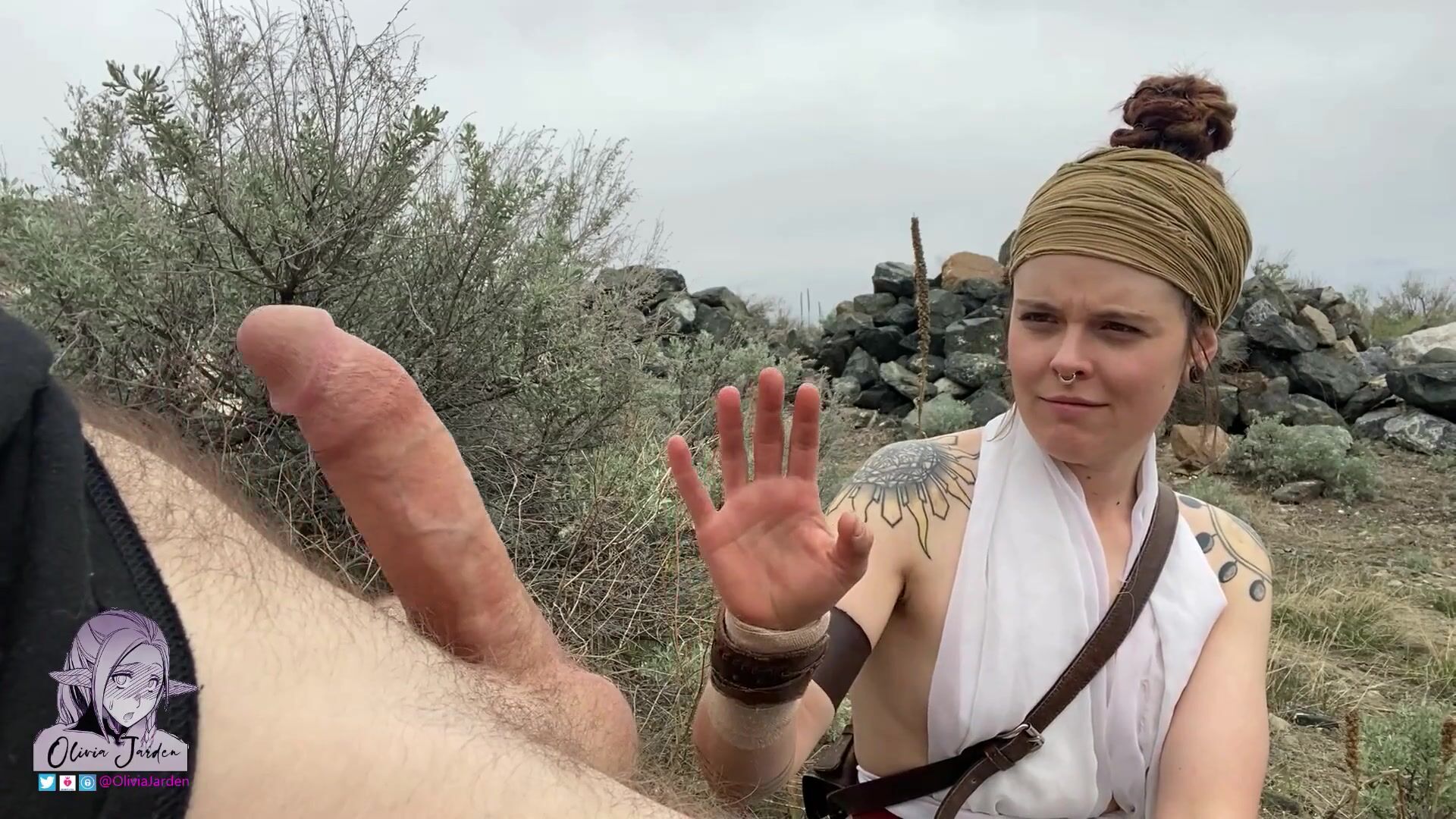 Rey from Star Wars cosplayer sucking your cock from POV